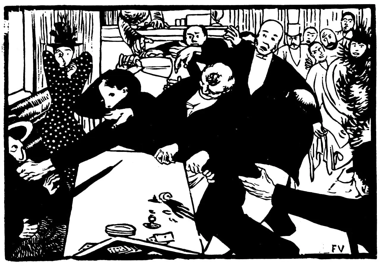La rixe ou la scène au café by Félix Vallotton, canvas print