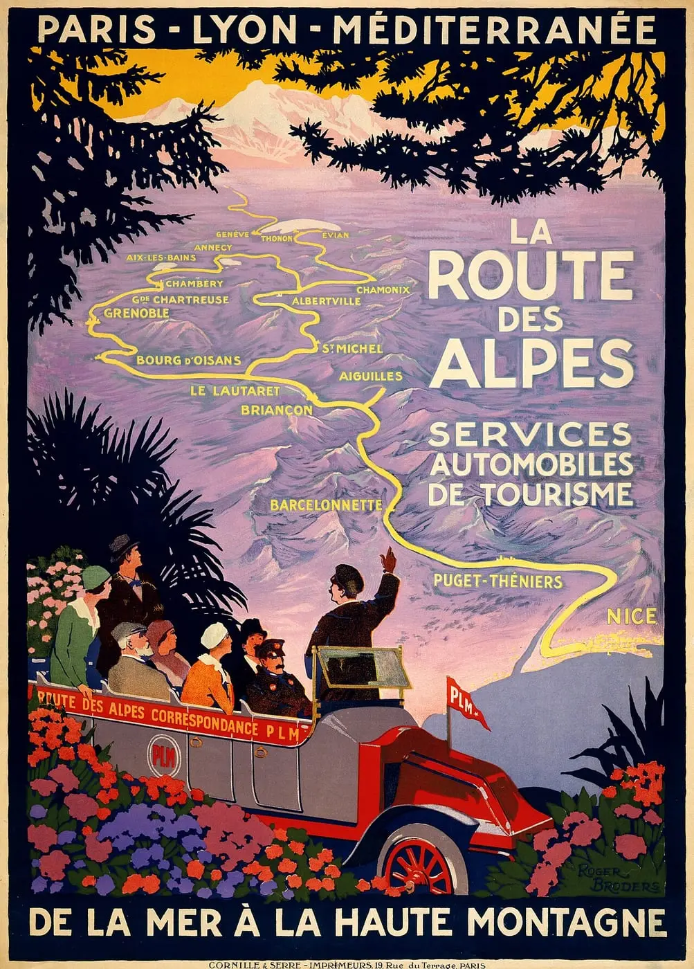 La Route des Alpes by Roger Broders, canvas print