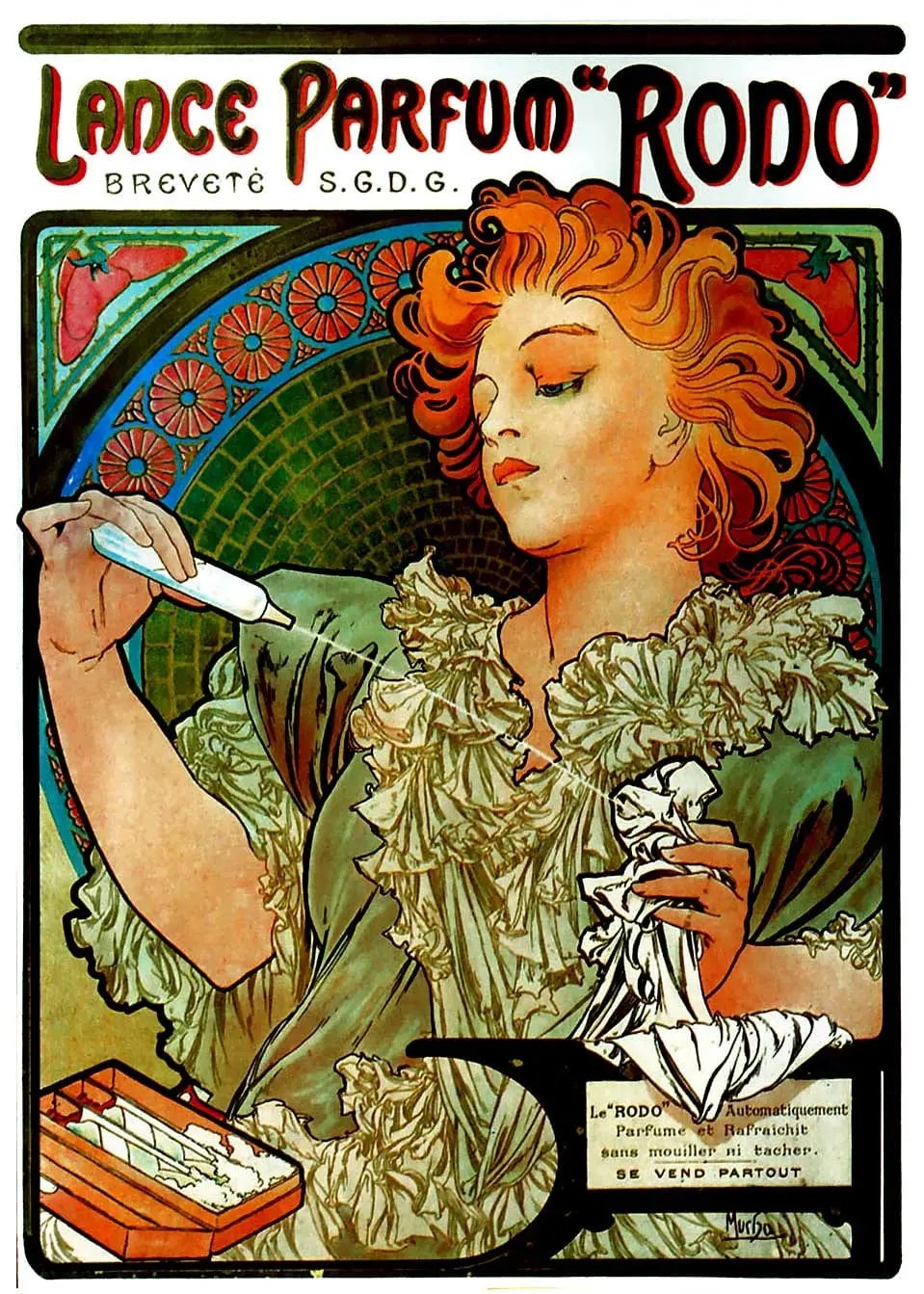 Lance Parfum Rodo by Alphonse Mucha, canvas print
