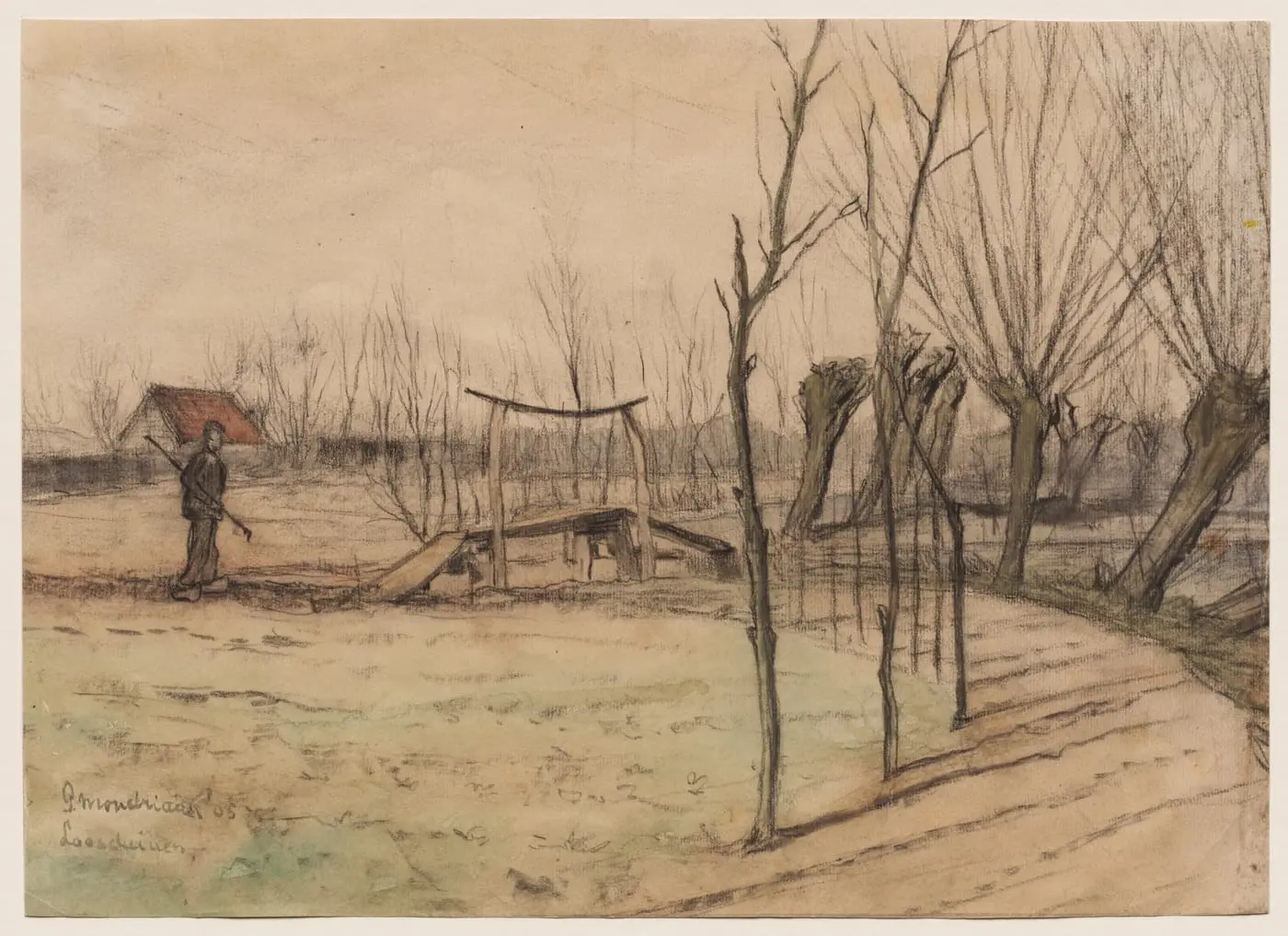 Landscape at Loosduinen by Piet Mondrian, canvas print