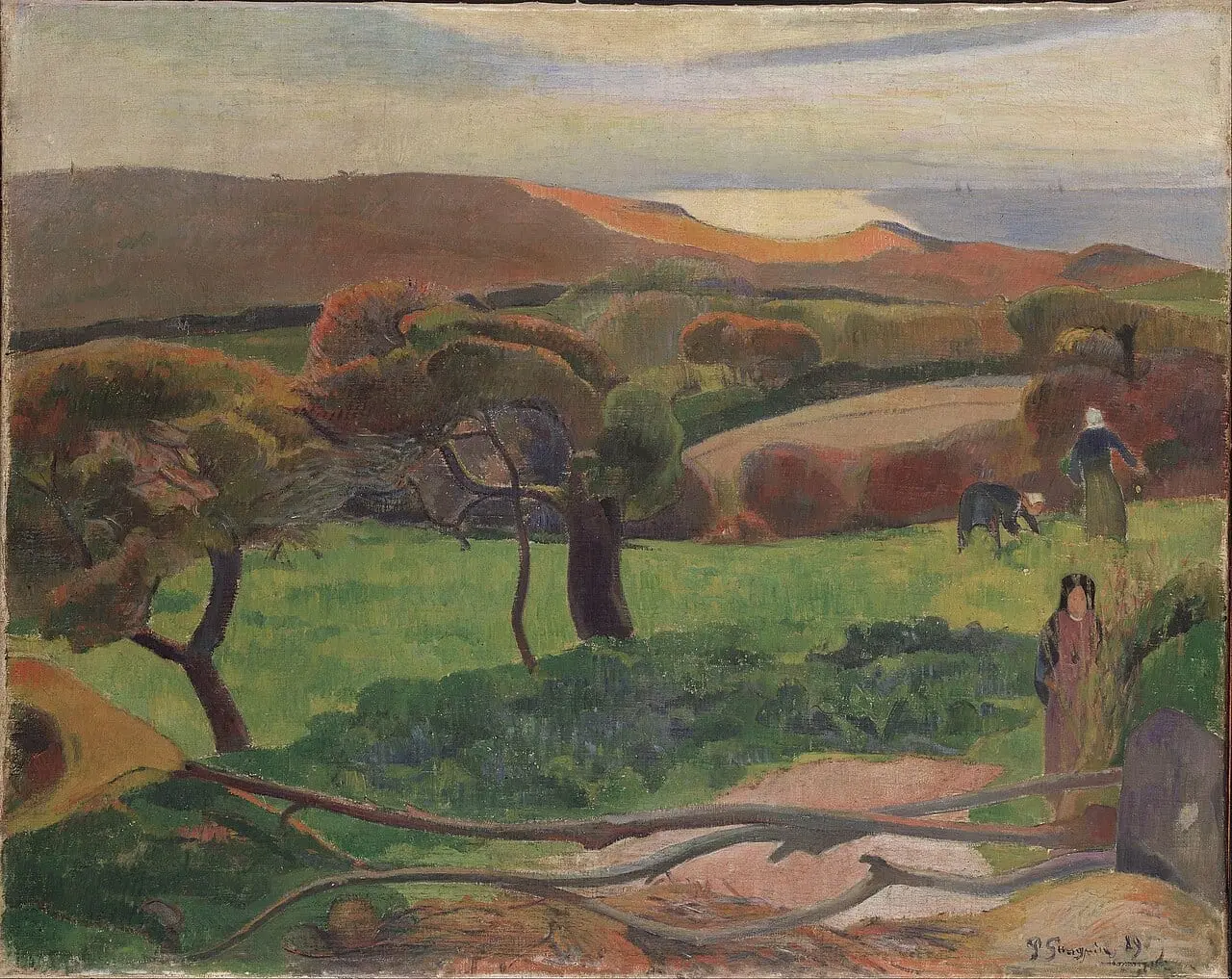 Landscape from Bretagne by Paul Gauguin, canvas print