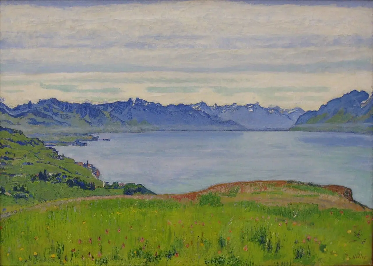 Landschaft am Genfer See by Ferdinand Hodler, canvas print