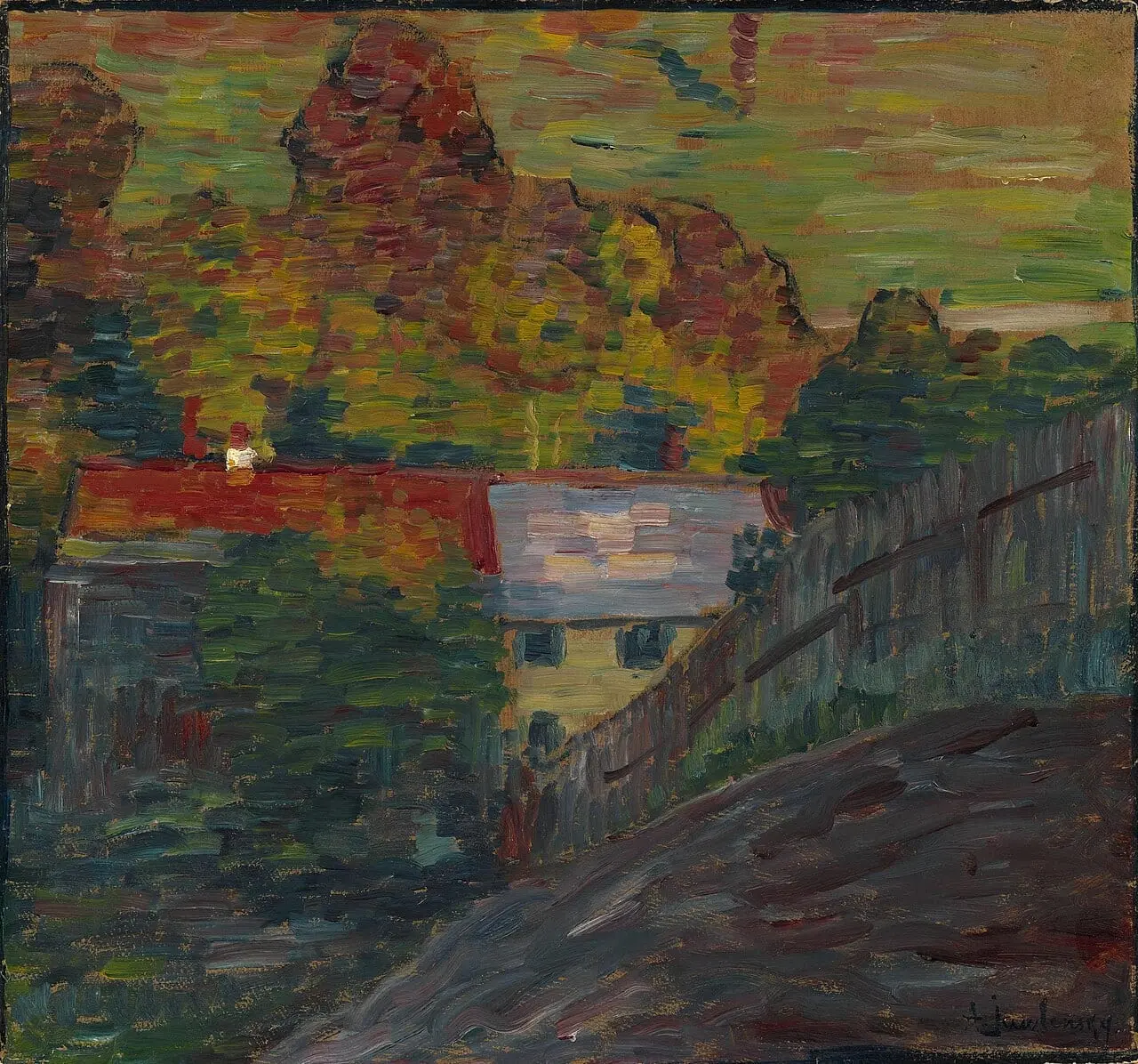 Landschaft mit rotem Dach, Wasserburg by Alexej von Jawlensky, canvas print