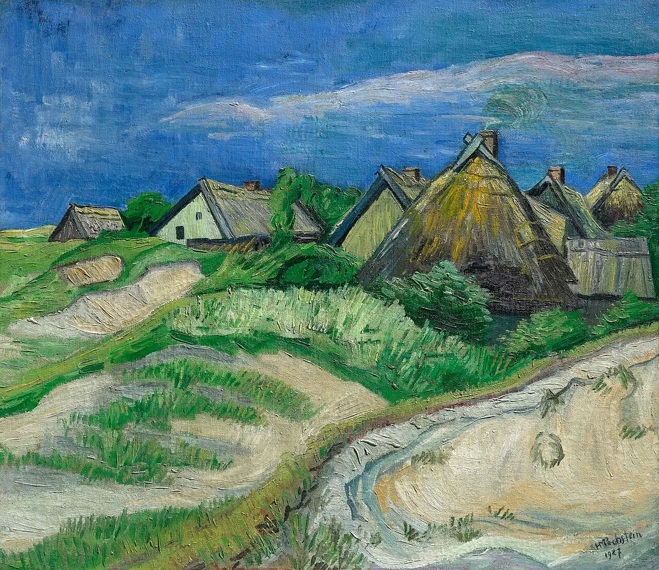 Landschaft d by Max Pechstein, canvas print