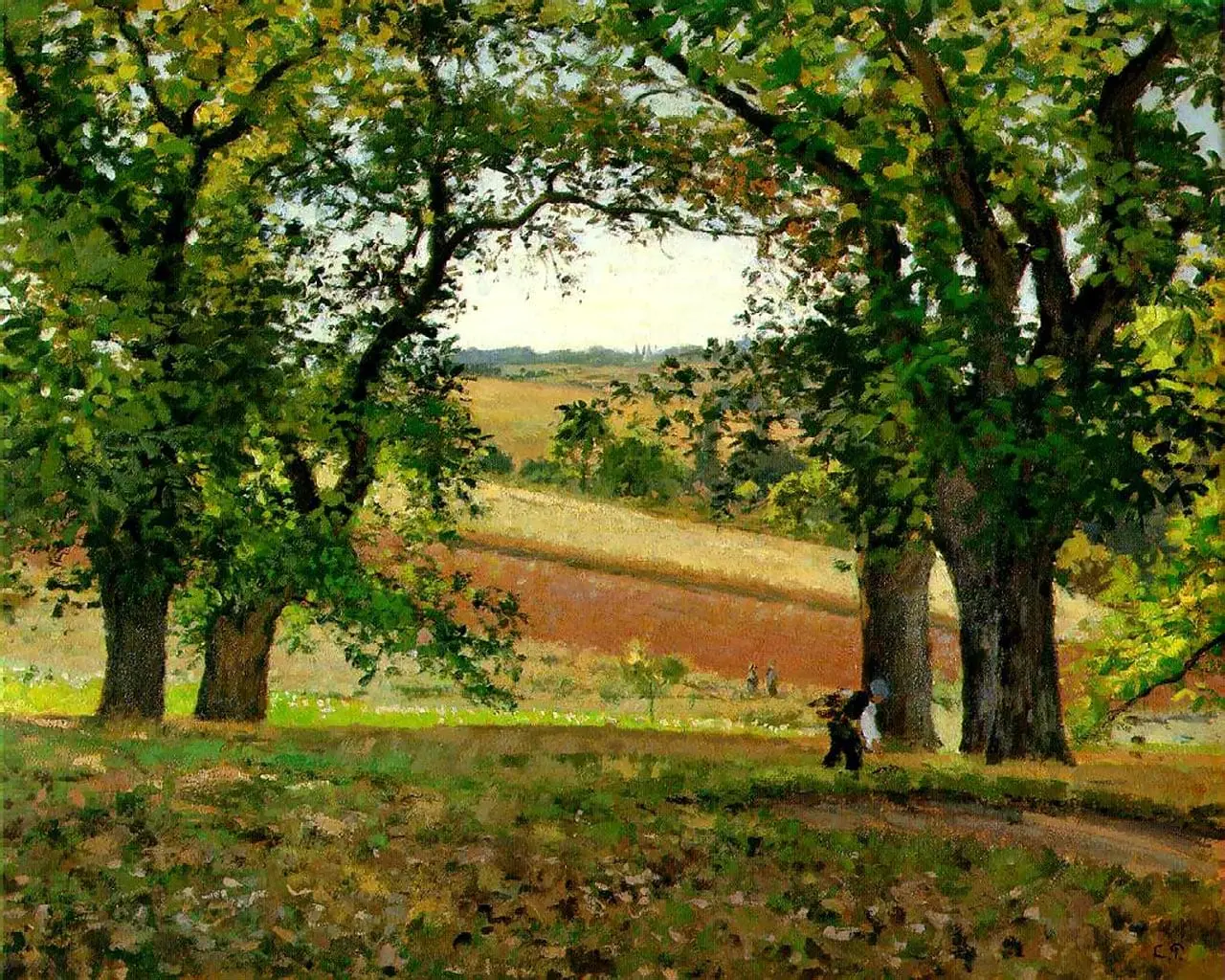 Les chataigniers a Osny (The Chestnut Trees at Osny) by Camille Pissarro, canvas print