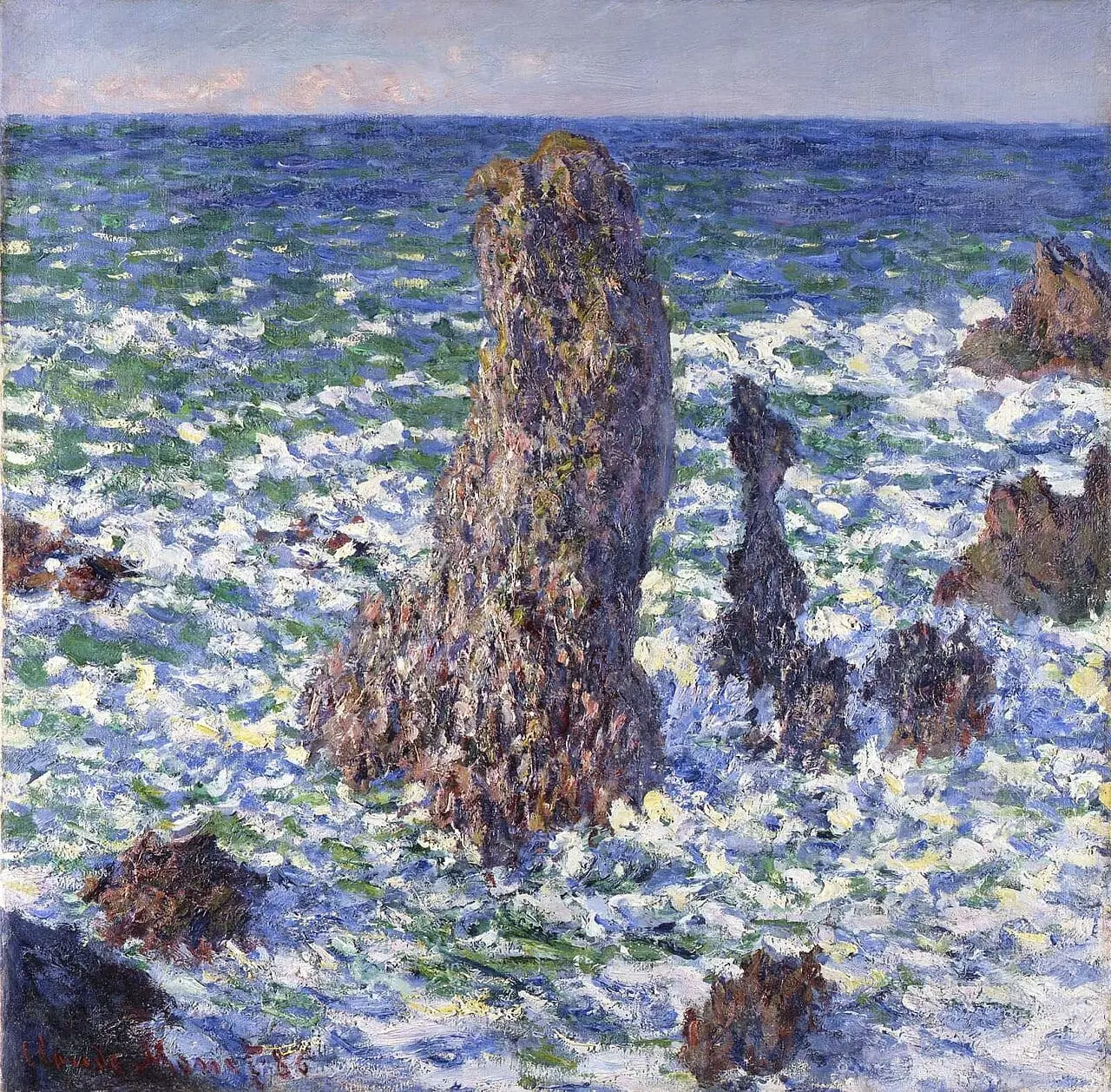 Les Pyramides de Port-Coton, effet de soleil by Claude Monet, canvas print
