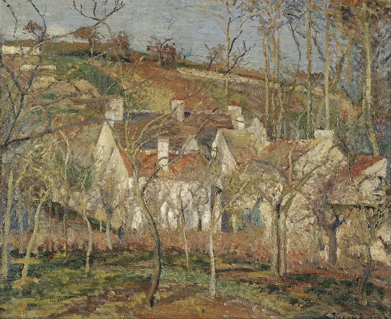Les toits rouges, coin de village, effet d'hiver by Camille Pissarro, canvas print