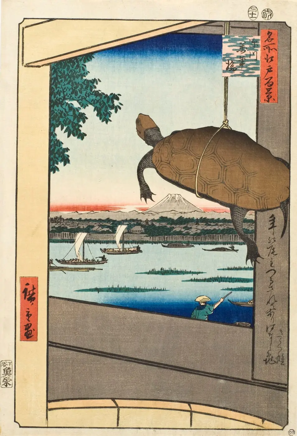 Mannen Bridge, Fukagawa by Utagawa Hiroshige, canvas print