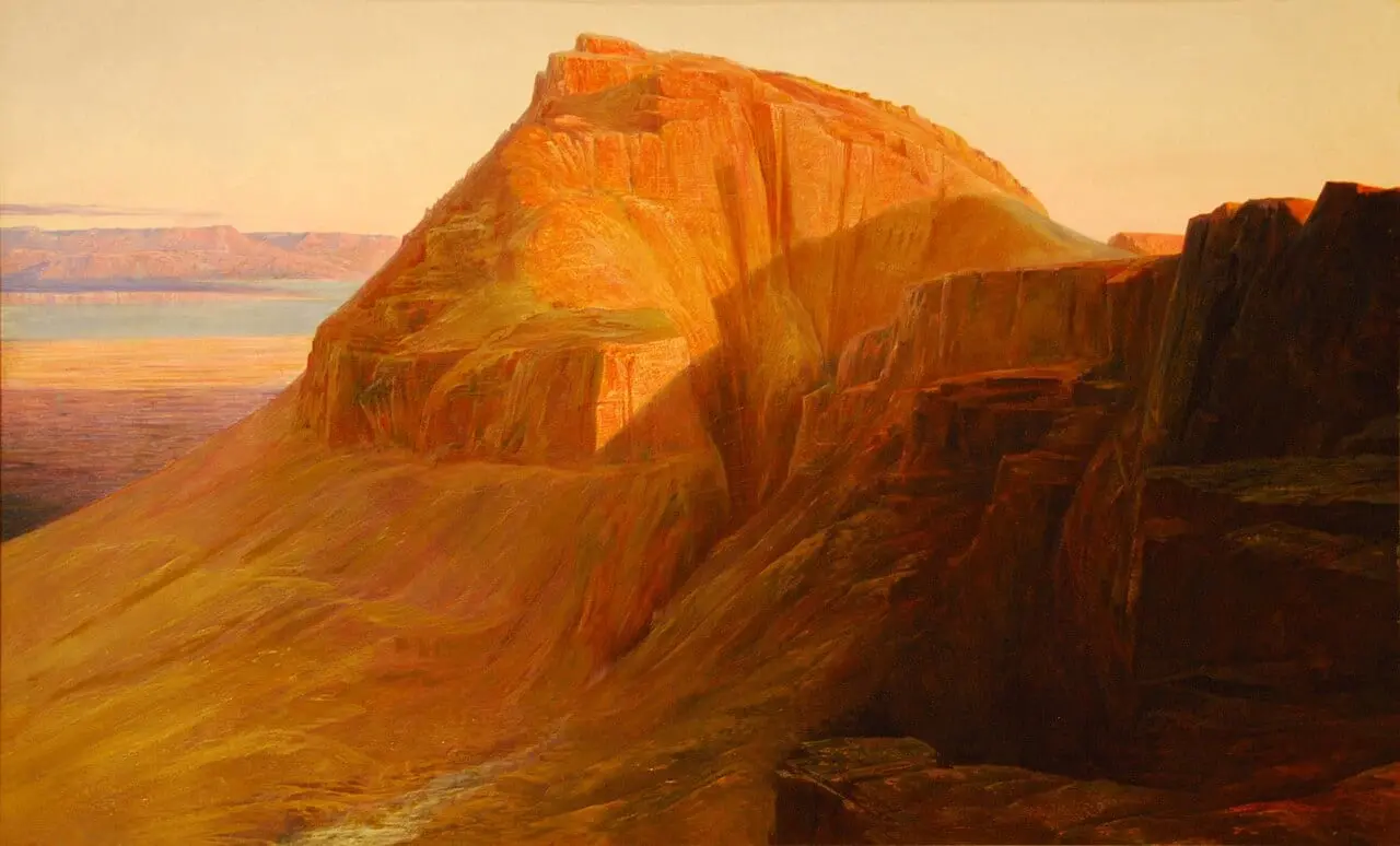 Masada on the Dead Sea or Sebbeh on the Dead Sea by Edward Lear, canvas print