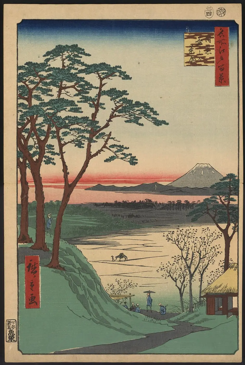 Meguro jijigachaya by Utagawa Hiroshige, canvas print