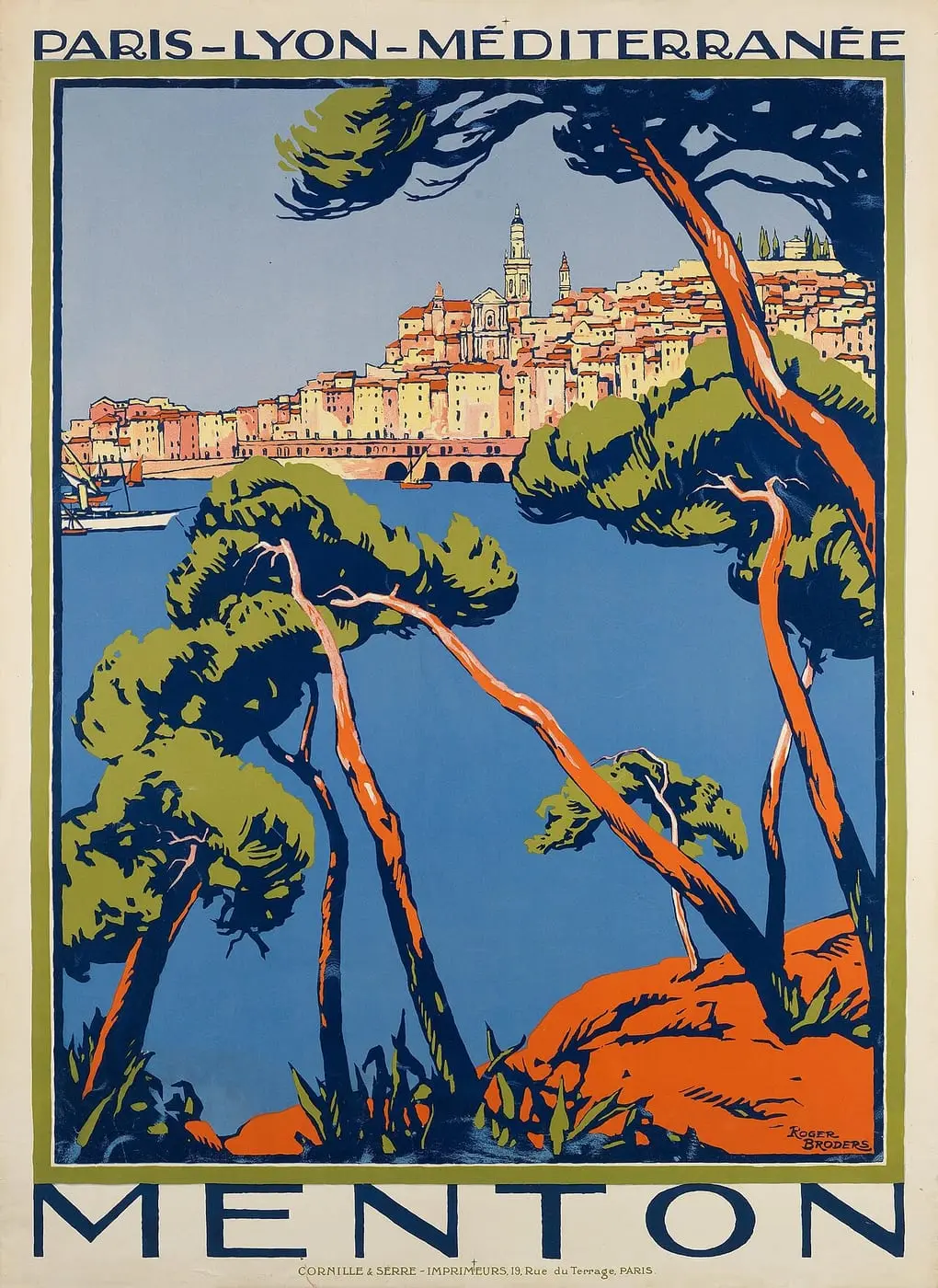 Menton by Roger Broders, canvas print