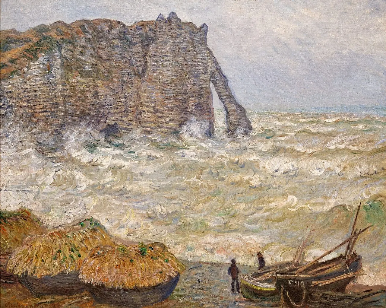 Mer agitée à Etretat by Claude Monet, canvas print