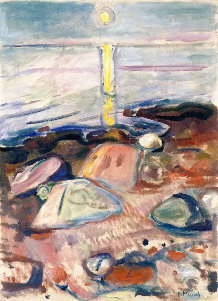 Moonlight on the Beach by Edvard Munch, canvas print