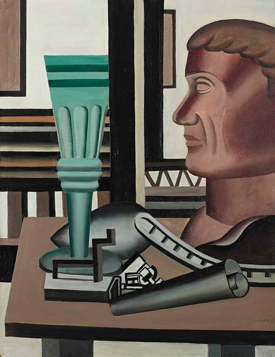 Nature morte au buste (Définitif) by Fernand Léger, canvas print