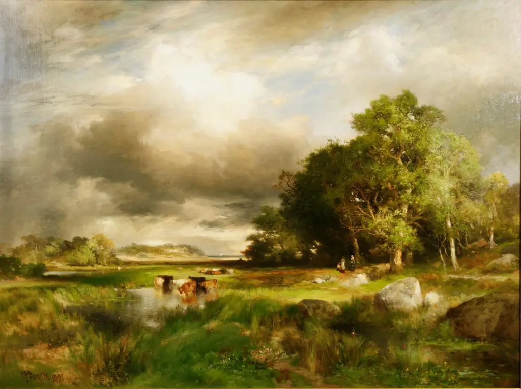 Near Southampton by Thomas Moran, canvas print