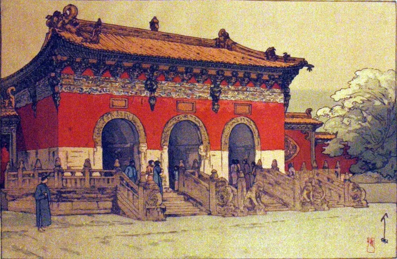 Northern Imperial Tombs by Hiroshi Yoshida, canvas print