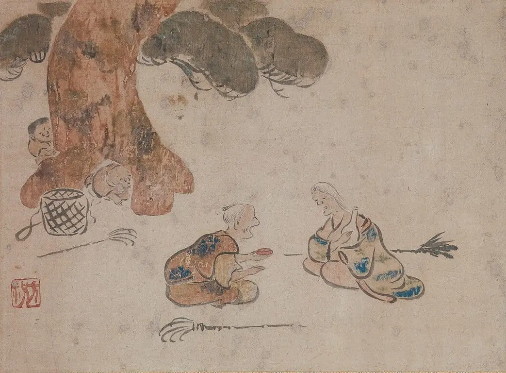 Old Man and Woman by Ogata Kōrin, canvas print
