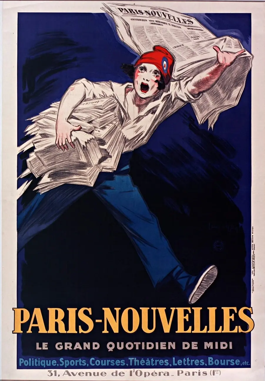 Paris-Nouvelles, le grand quotidien de Midi by Jean d'Ylen, canvas print