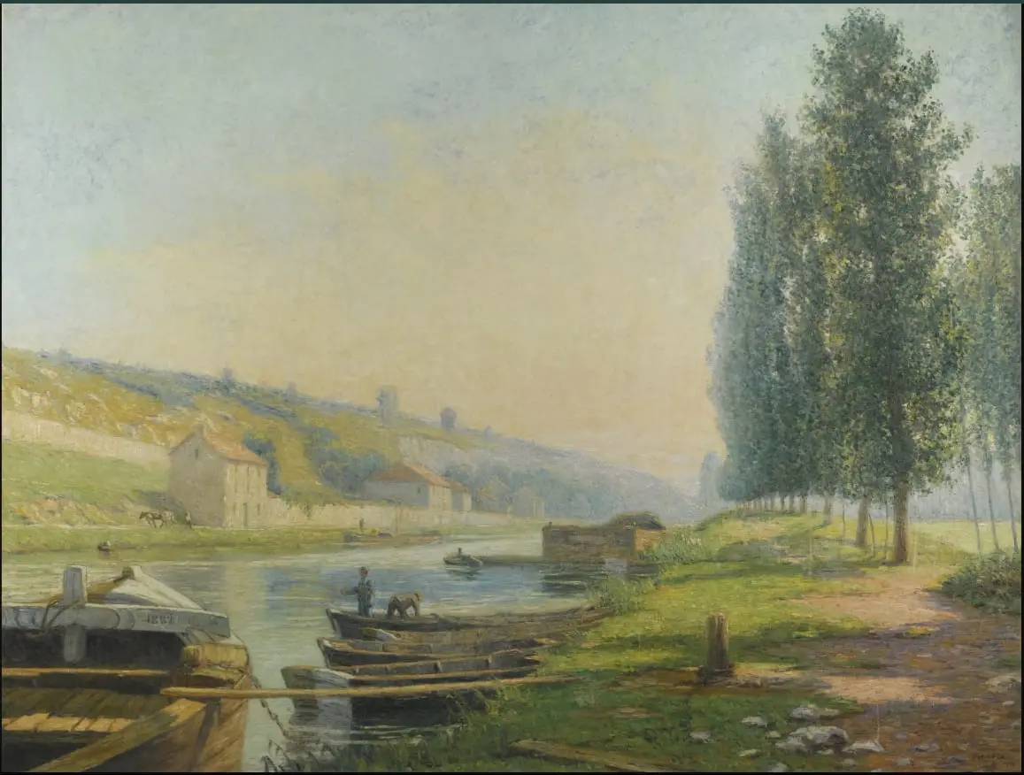 Péniches sur le Loing; effet du matin by Francis Picabia, canvas print