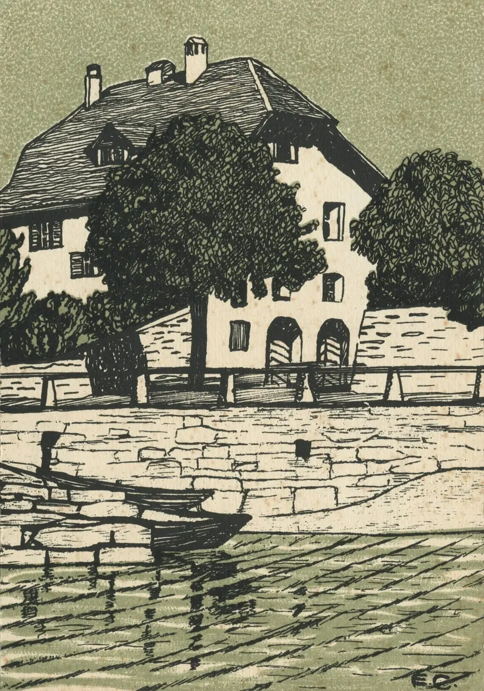 Pfarrhaus von Brienz by Emil Cardinaux, canvas print