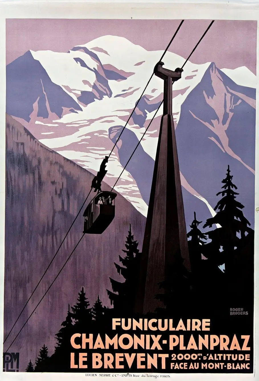 PLM Funiculaire Chamonix-Planpraz, Le Brévent by Roger Broders, canvas print