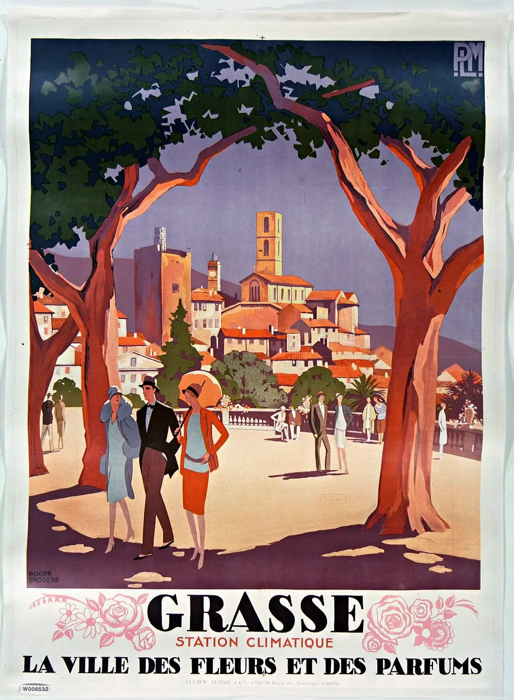 PLM, Grasse, station climatique, la ville des fleurs et des parfums… by Roger Broders, canvas print