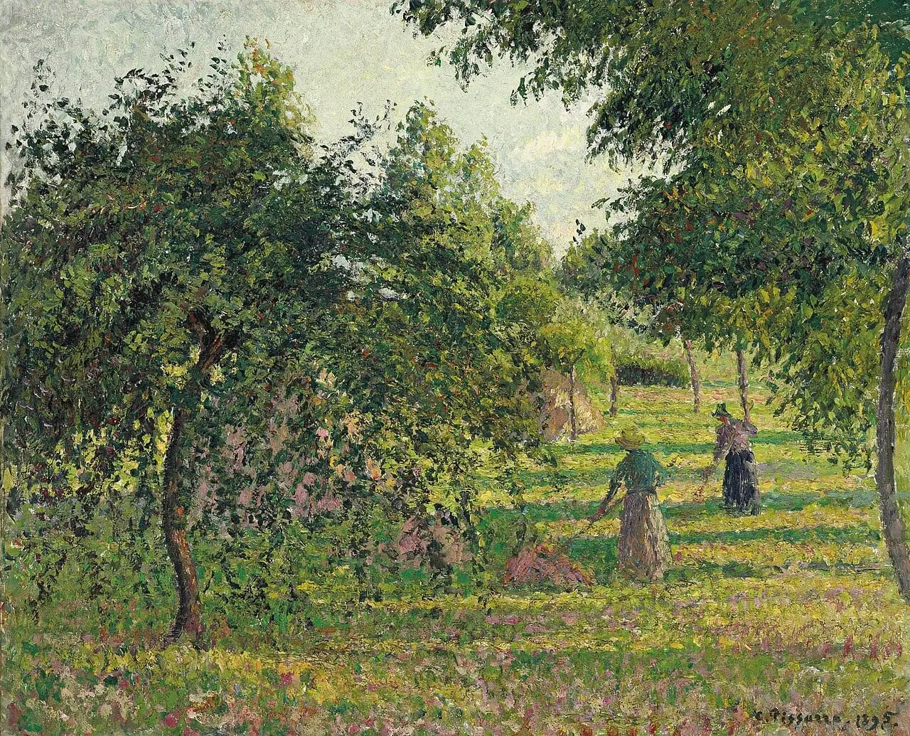 Pommiers et faneuses, Eragny by Camille Pissarro, canvas print