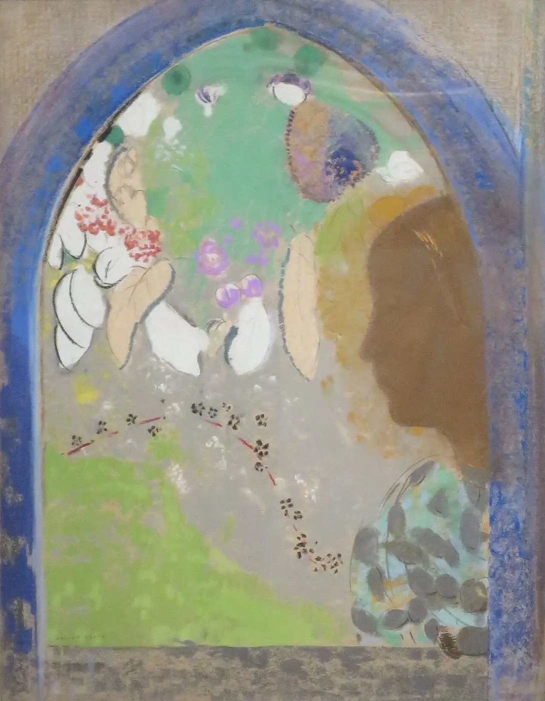 'Profile of a Woman in the Window' by Odilon Redon, canvas print