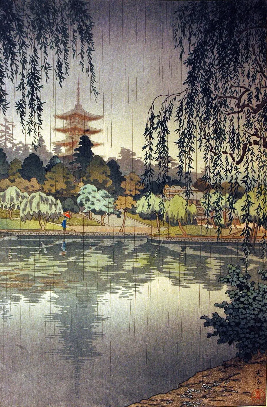 Rain at Kofukuji Temple by Tsuchiya Koitsu, canvas print