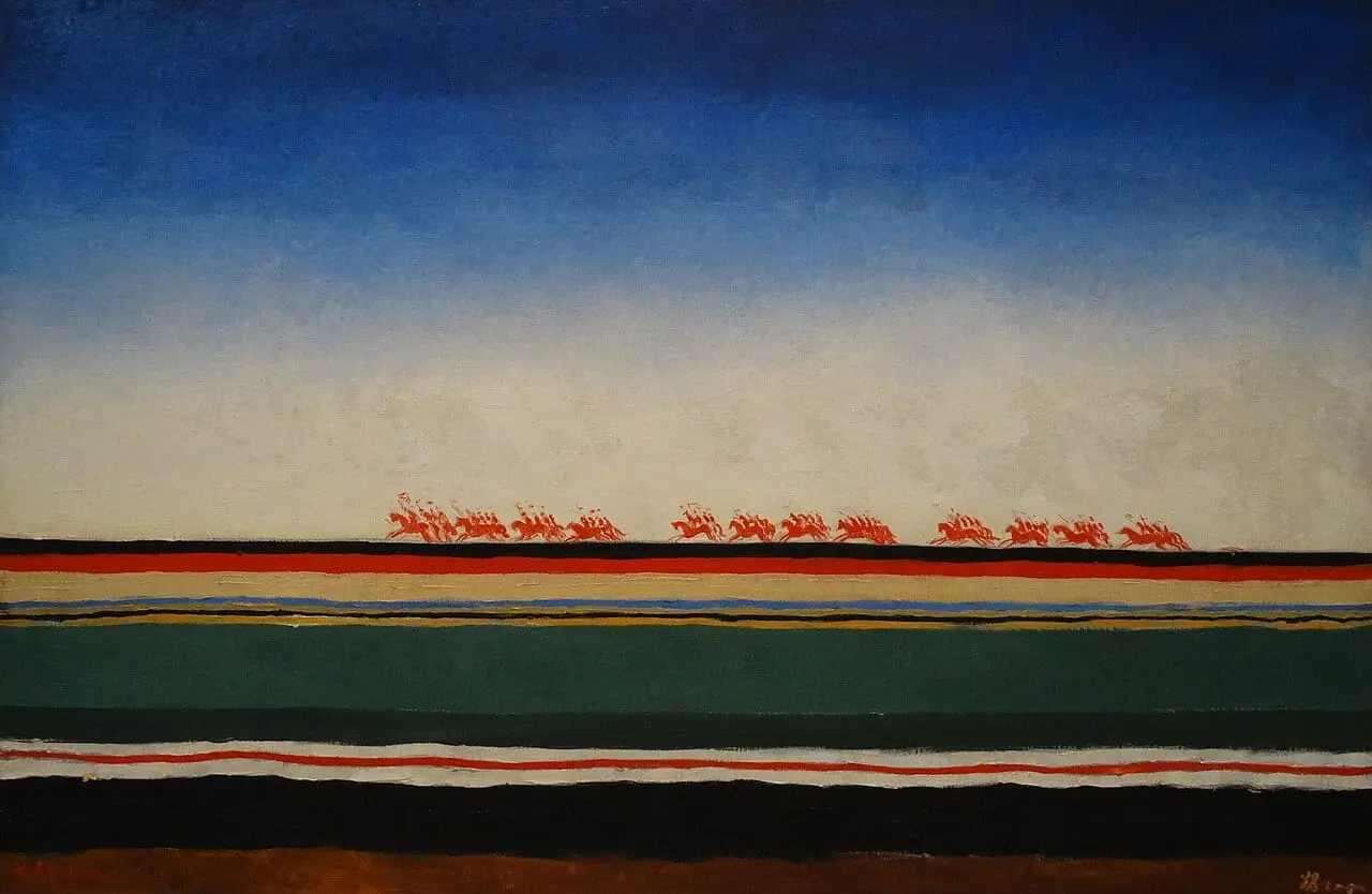 Red Cavalry Riding by Kazimir Malevich, canvas print