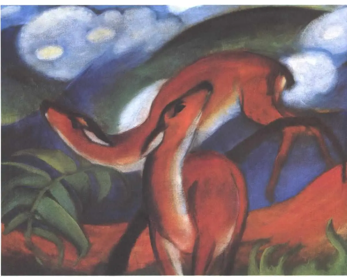 Red Deer II by Franz Marc, canvas print