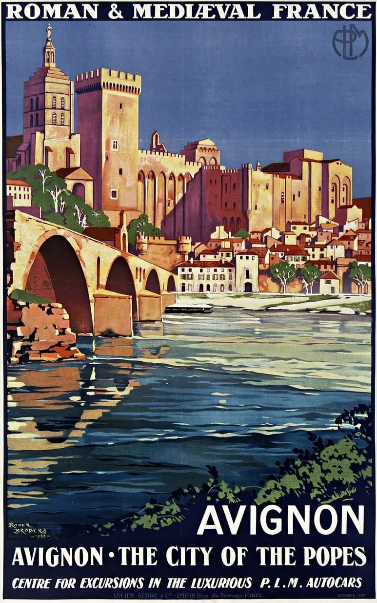 Avignon, the City of the Popes by Roger Broders, canvas print