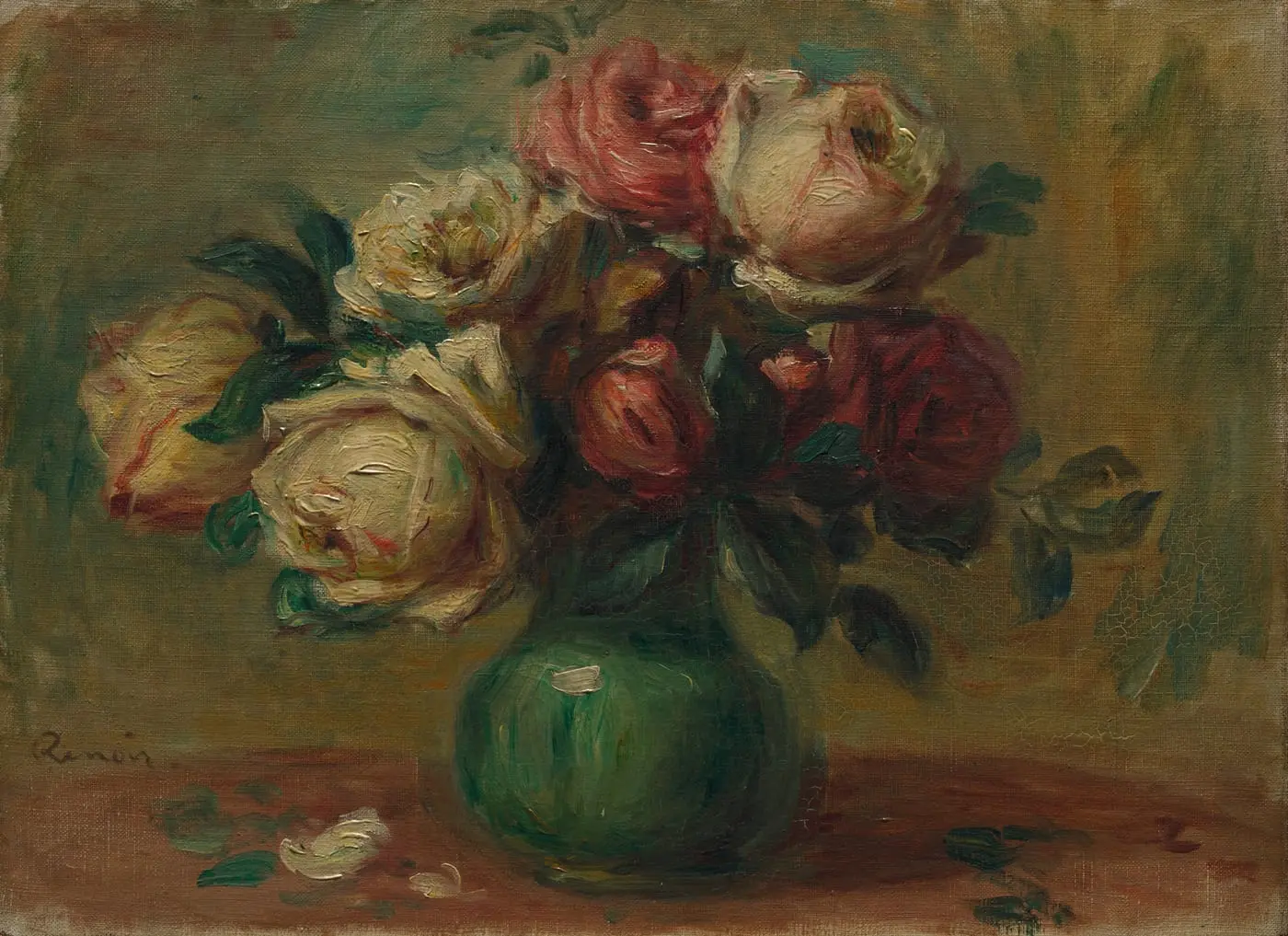 Roses in a Vase by Pierre-Auguste Renoir, canvas print