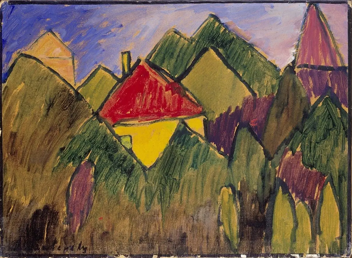 Rote Giebel / Rote Dächer by Alexej von Jawlensky, canvas print