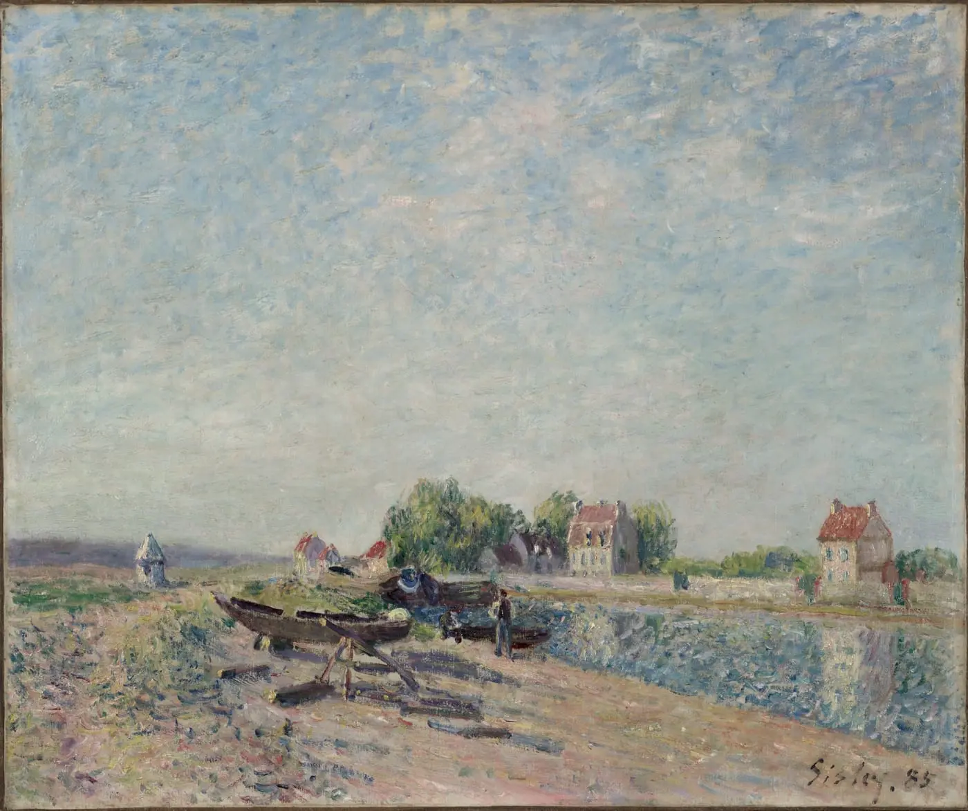 Saint-Mammès, Loing Canal by Alfred Sisley, canvas print