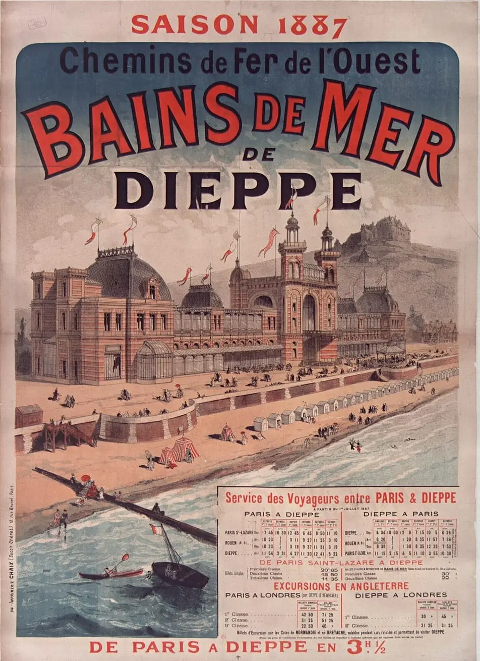 Saison 1887. Chemins de fer de l'Ouest. Bains de mer de Dieppe by Jules Chéret, canvas print