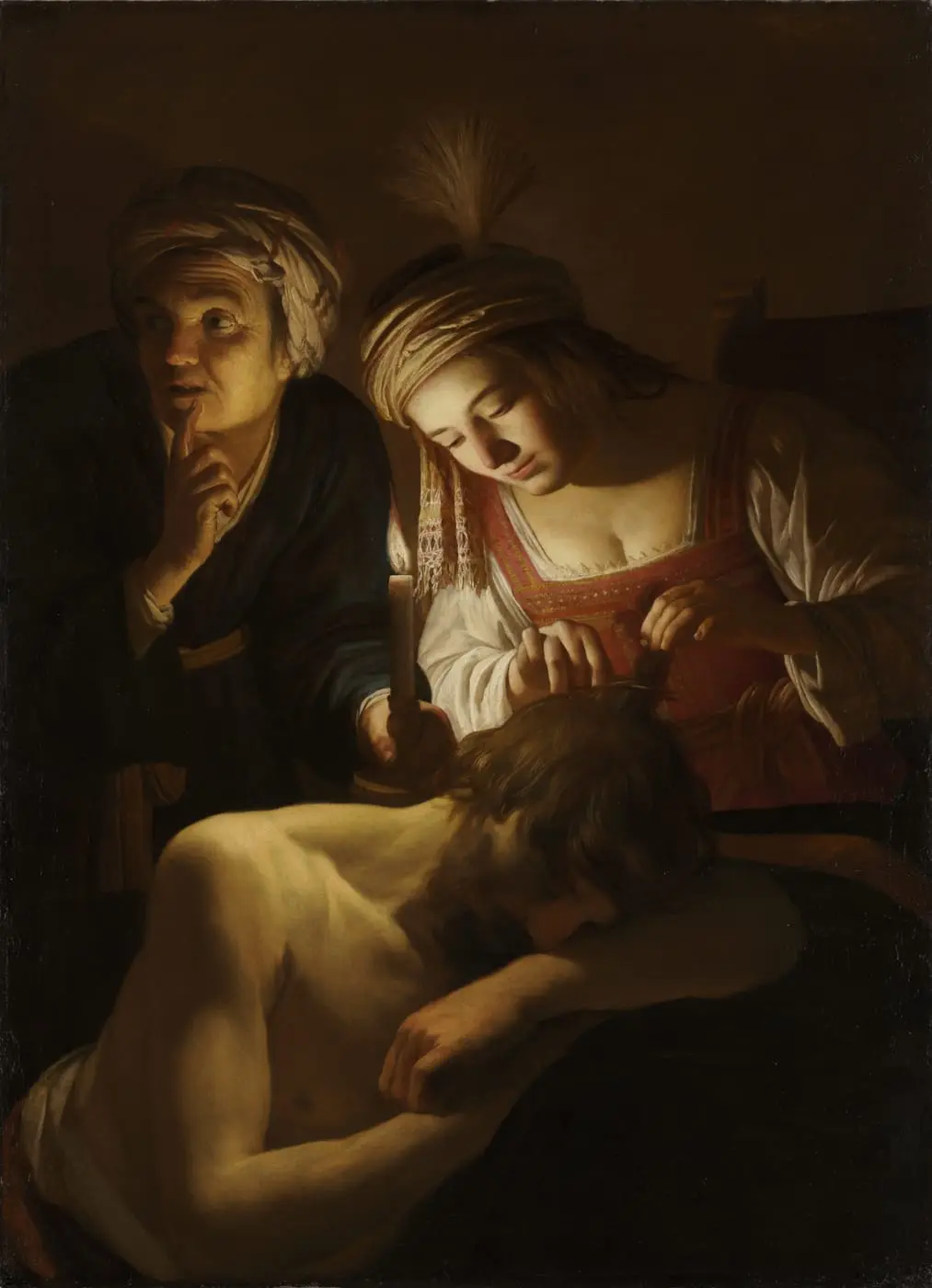 Samson and Delilah by Gerrit van Honthorst, canvas print