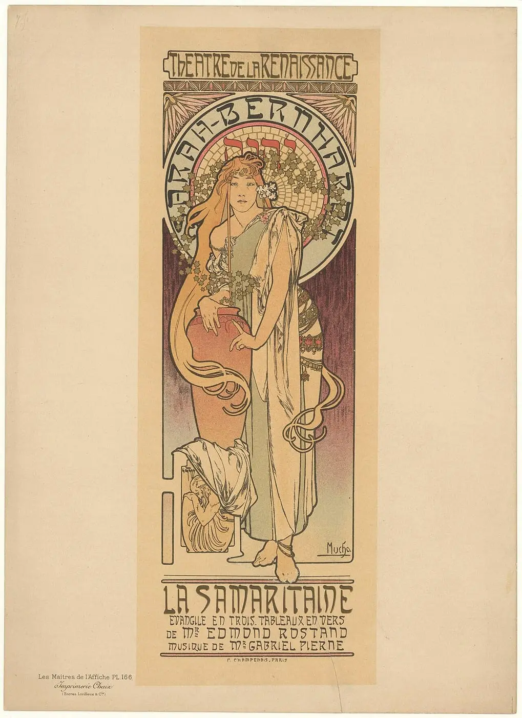 Sarah Bernhardt dans "La samaritaine", pièce d'Edmond Rostand… by Alphonse Mucha, canvas print
