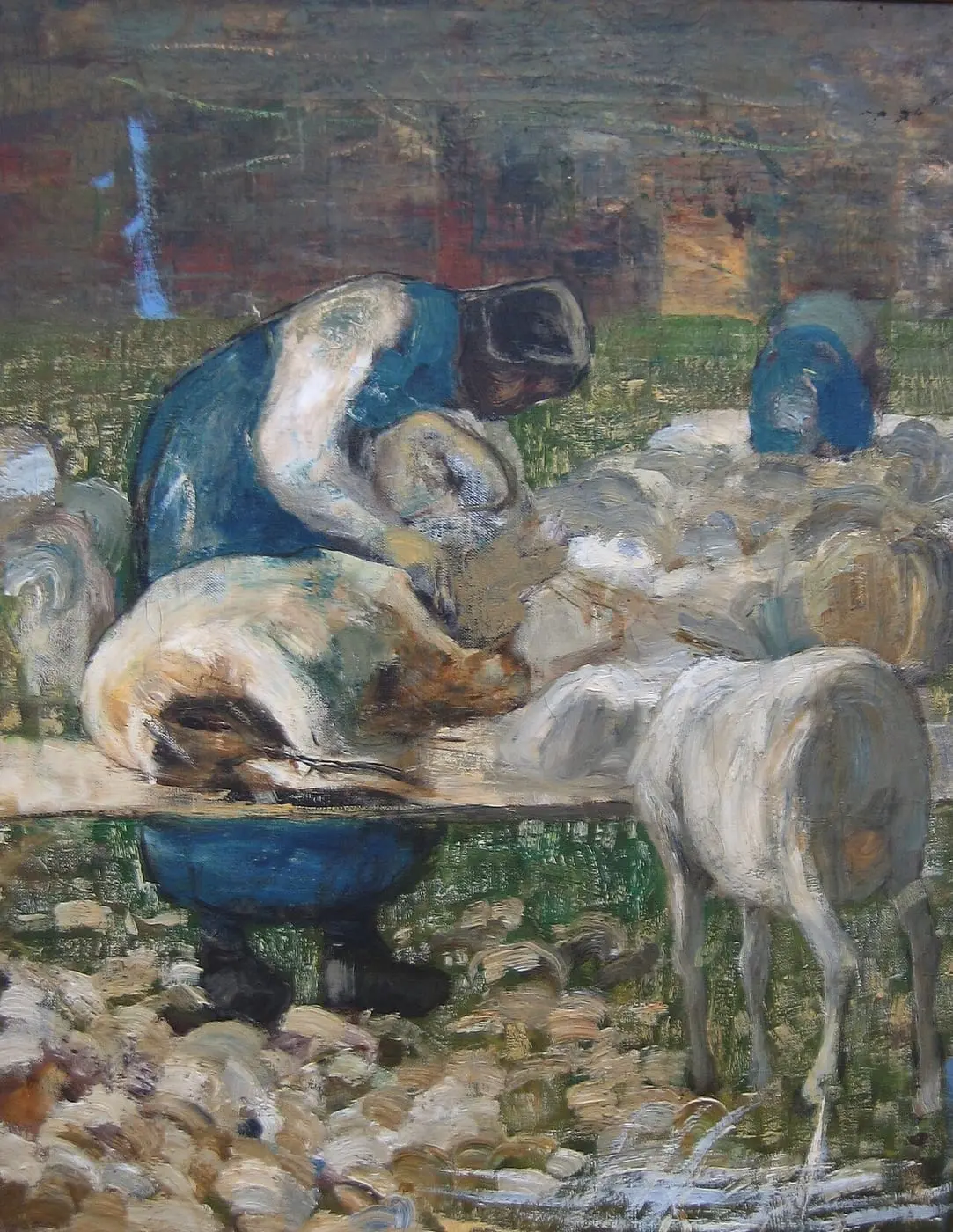 Schafschur by Giovanni Segantini, canvas print