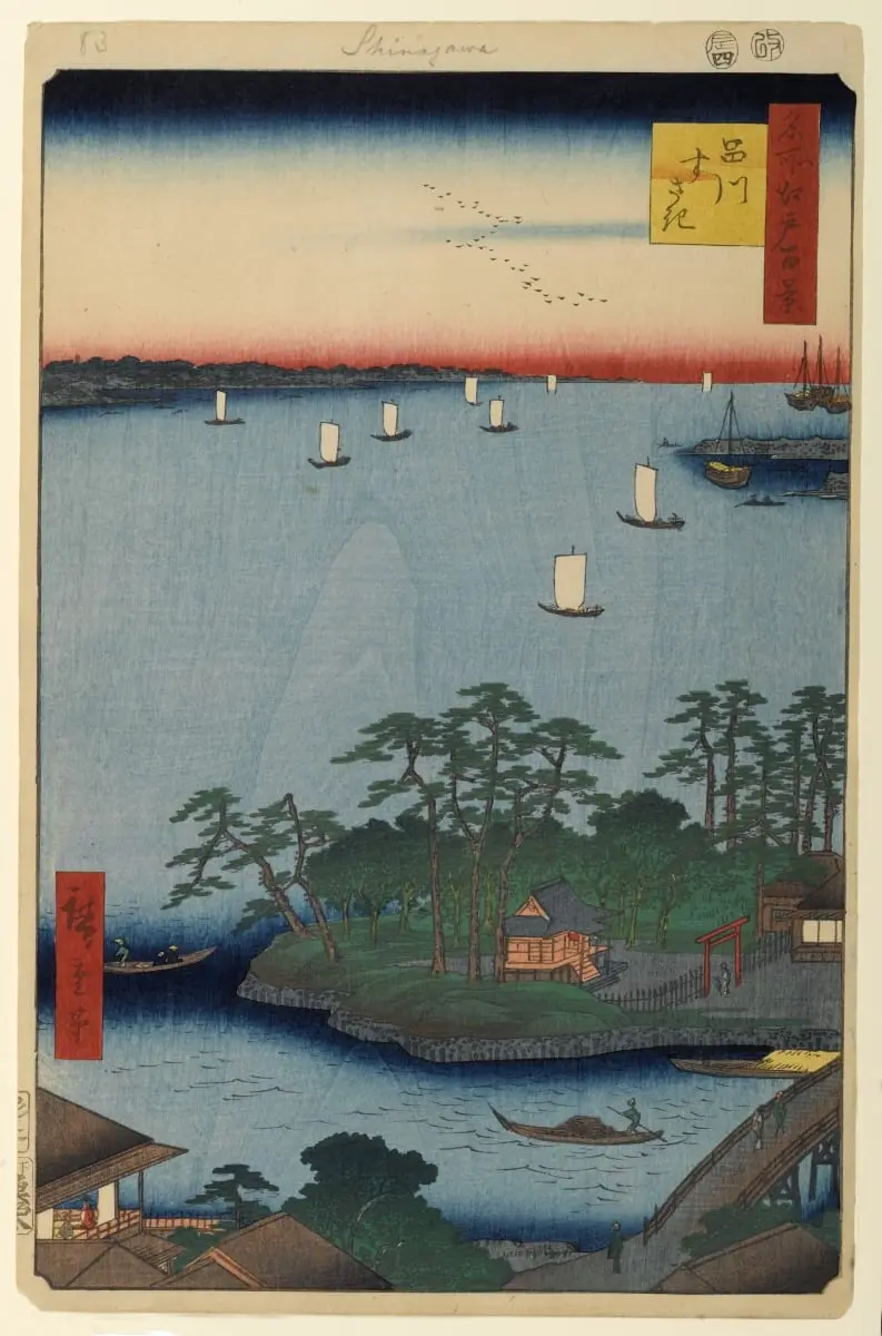 Shinagawa Susaki by Utagawa Hiroshige, canvas print