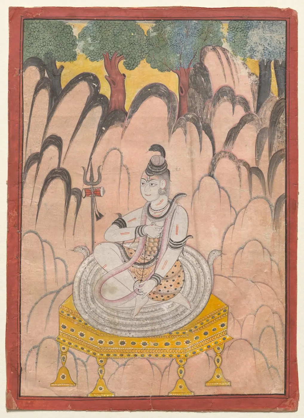 Shiva Seated on a Throne in a Landscape by Unknown artist, canvas print
