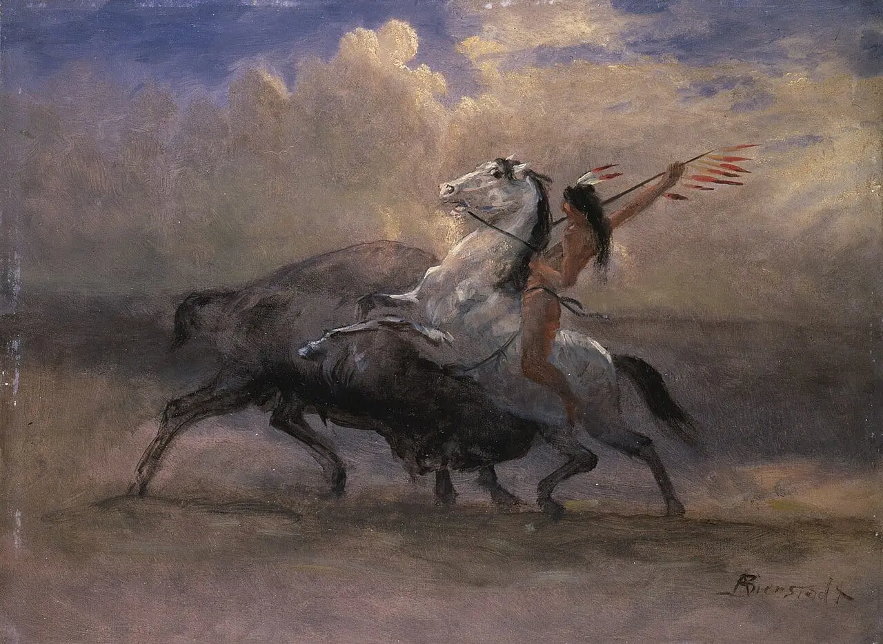 Sketch for „The Last of the Buffalo“ by Albert Bierstadt, canvas print