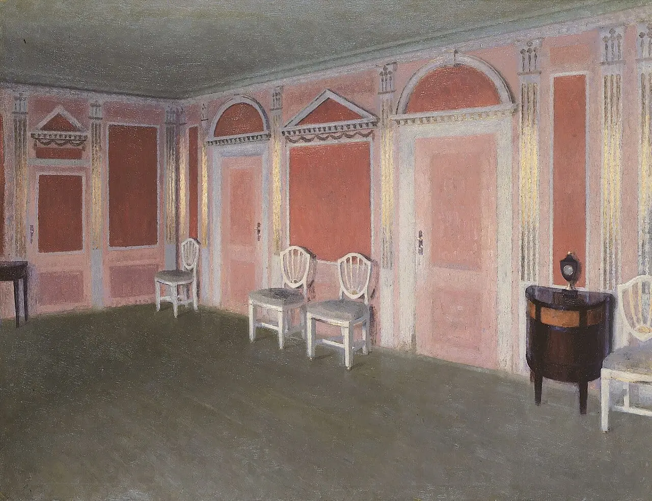 Spisestuen i Rahbeks Allé. Louis Seize. Stil by Vilhelm Hammershøi, canvas print