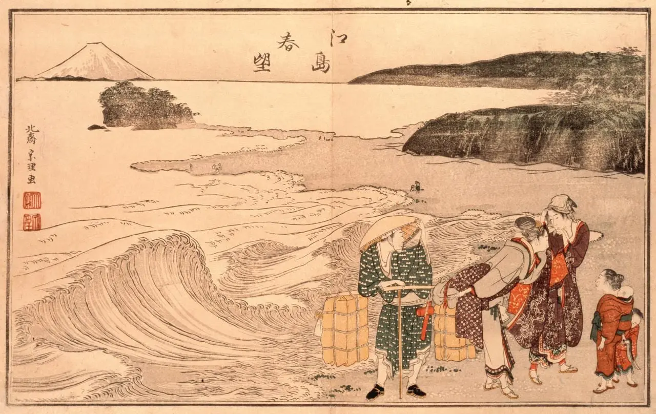 Springtime in Enoshima by Katsushika Hokusai, canvas print