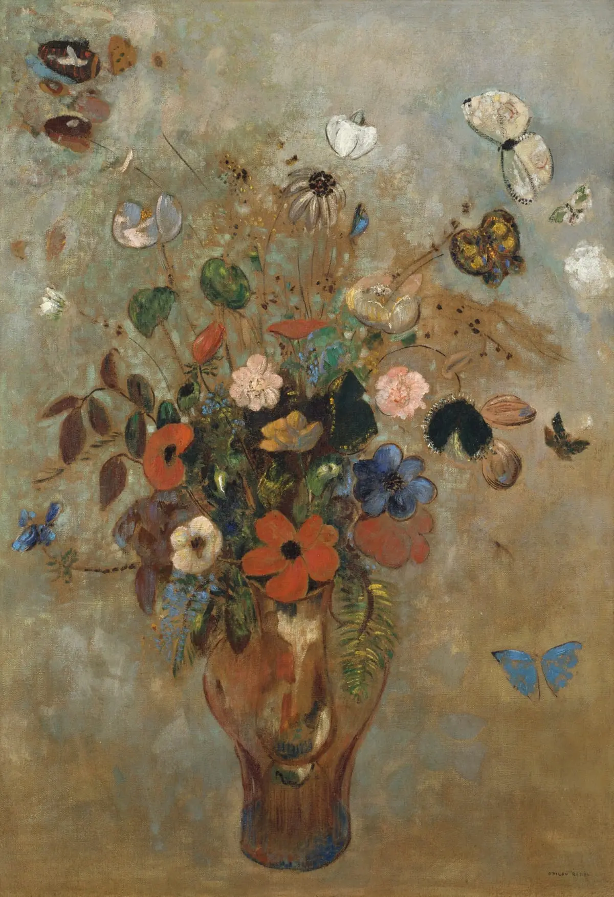 Still Life with Flowers by Odilon Redon, canvas print