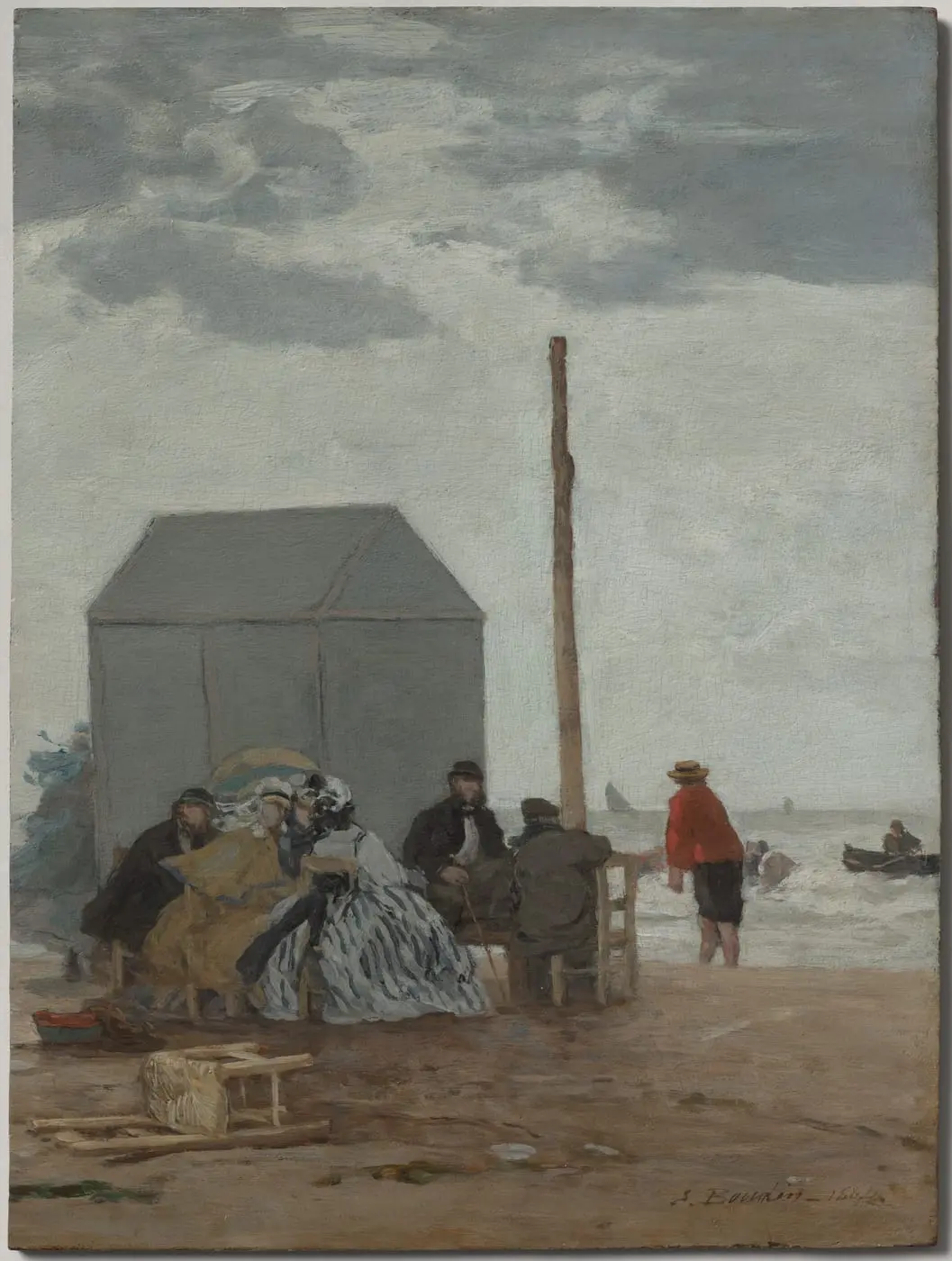 The Beach at Deauville by Eugène Boudin, canvas print