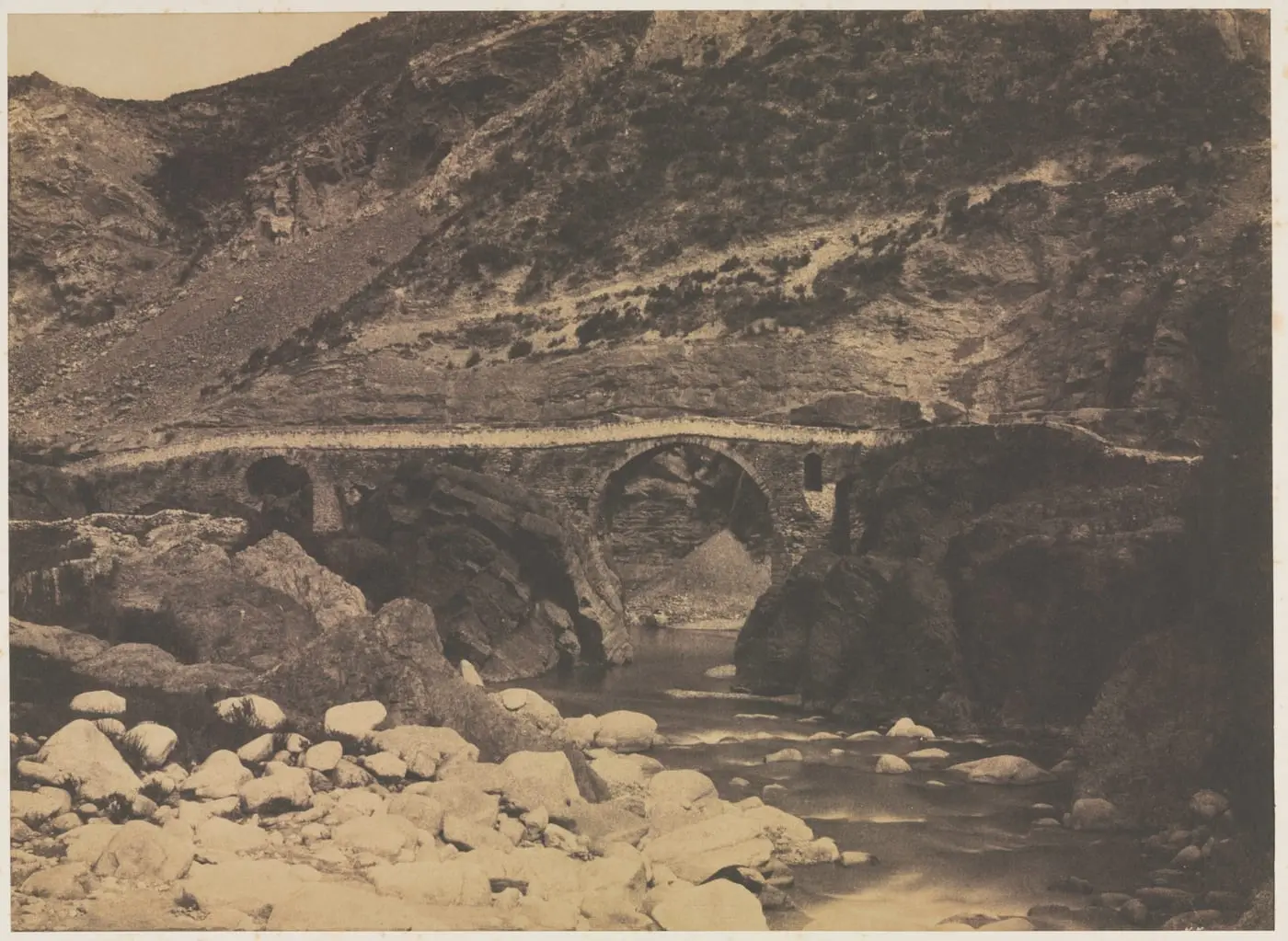 The Bridge of Palalda (near Amelieles-Bains) by Gustave Le Gray, canvas print