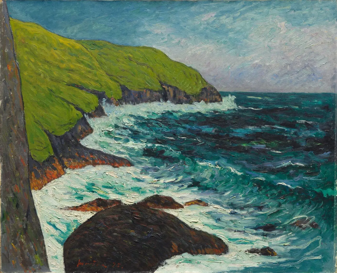 The Cliffs at Beg-ar-Fry, Saint-Jean-du-Doigt by Maxime Maufra, canvas print