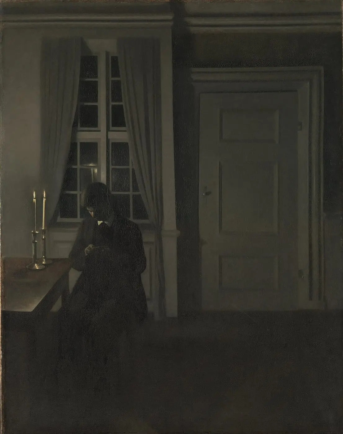 The Collector of Coins by Vilhelm Hammershøi, canvas print