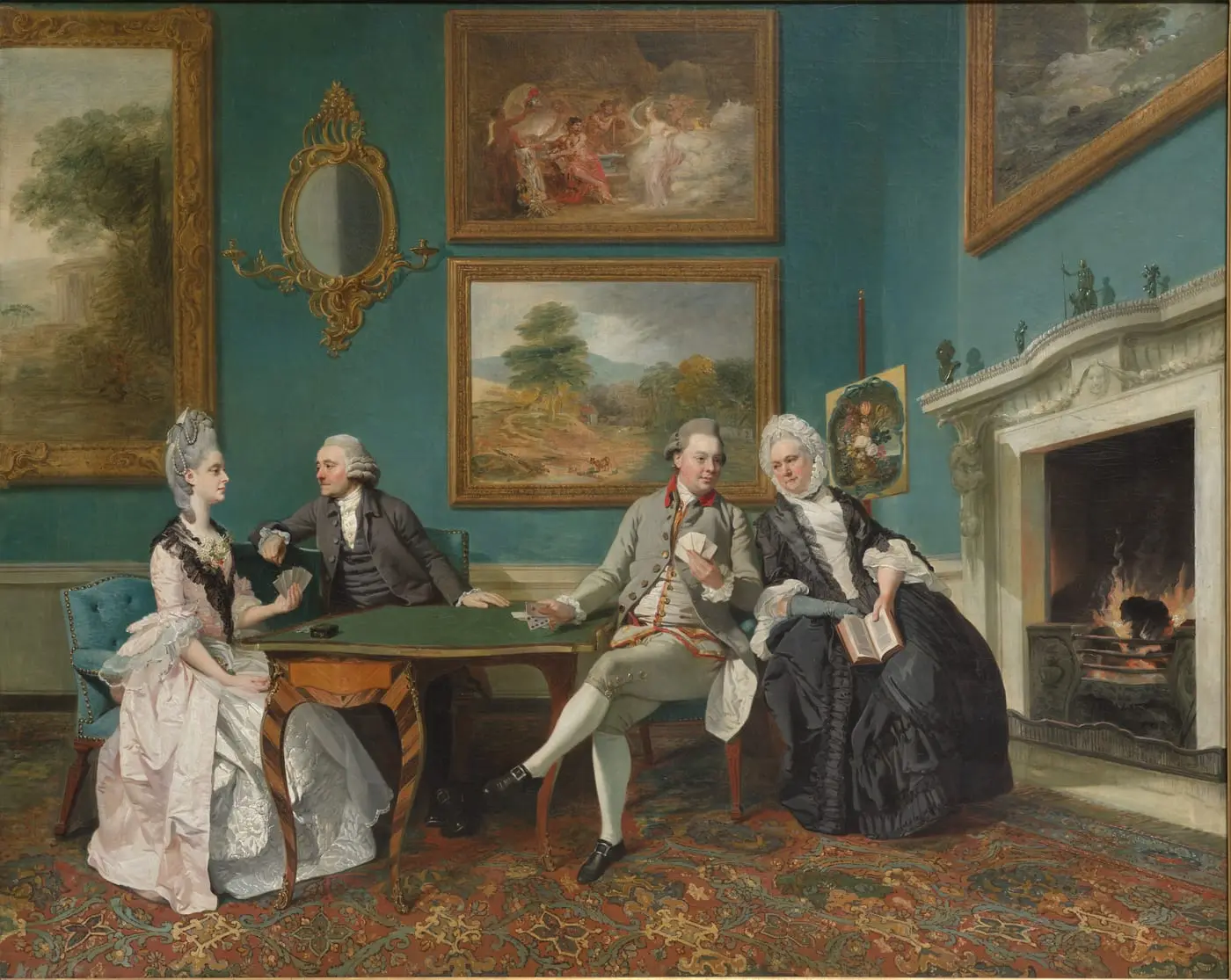 The Dutton Family in the Drawing Room of Sherborne Park… by Johann Zoffany, canvas print